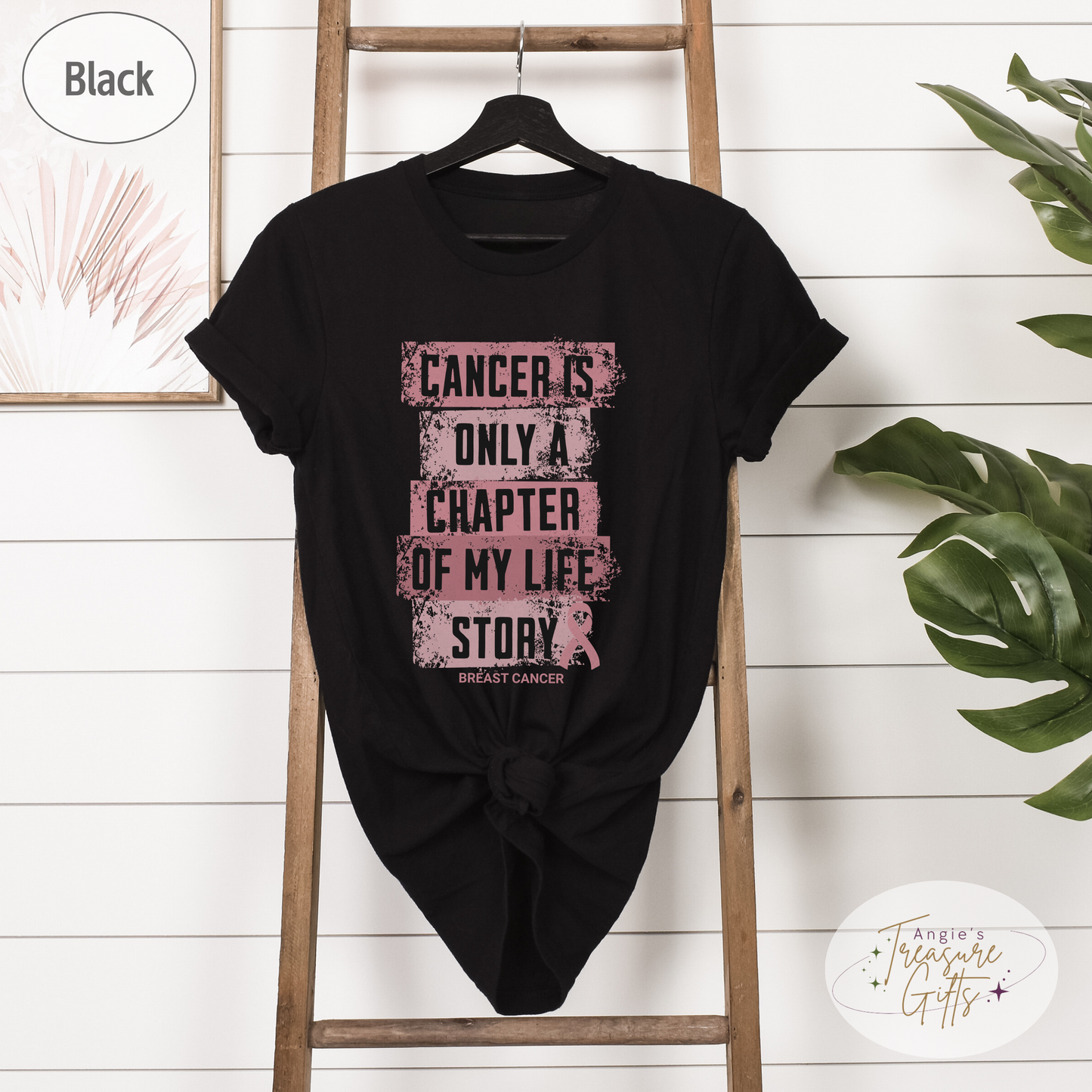 Breast Cancer Survivor Shirt – Pink Ribbon Awareness T-Shirt – Plus Size S-6XL - "Cancer Is Only a Chapter" Chemo Gift