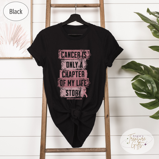 Breast Cancer Survivor Shirt – Pink Ribbon Awareness T-Shirt – Plus Size S-6XL - "Cancer Is Only a Chapter" Chemo Gift