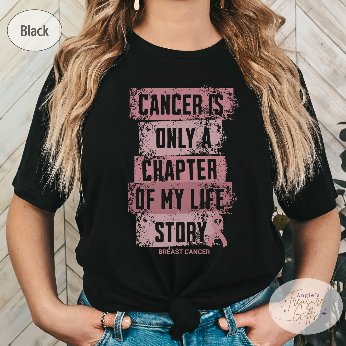 Breast Cancer Survivor Shirt – Pink Ribbon Awareness T-Shirt – Plus Size S-6XL - "Cancer Is Only a Chapter" Chemo Gift