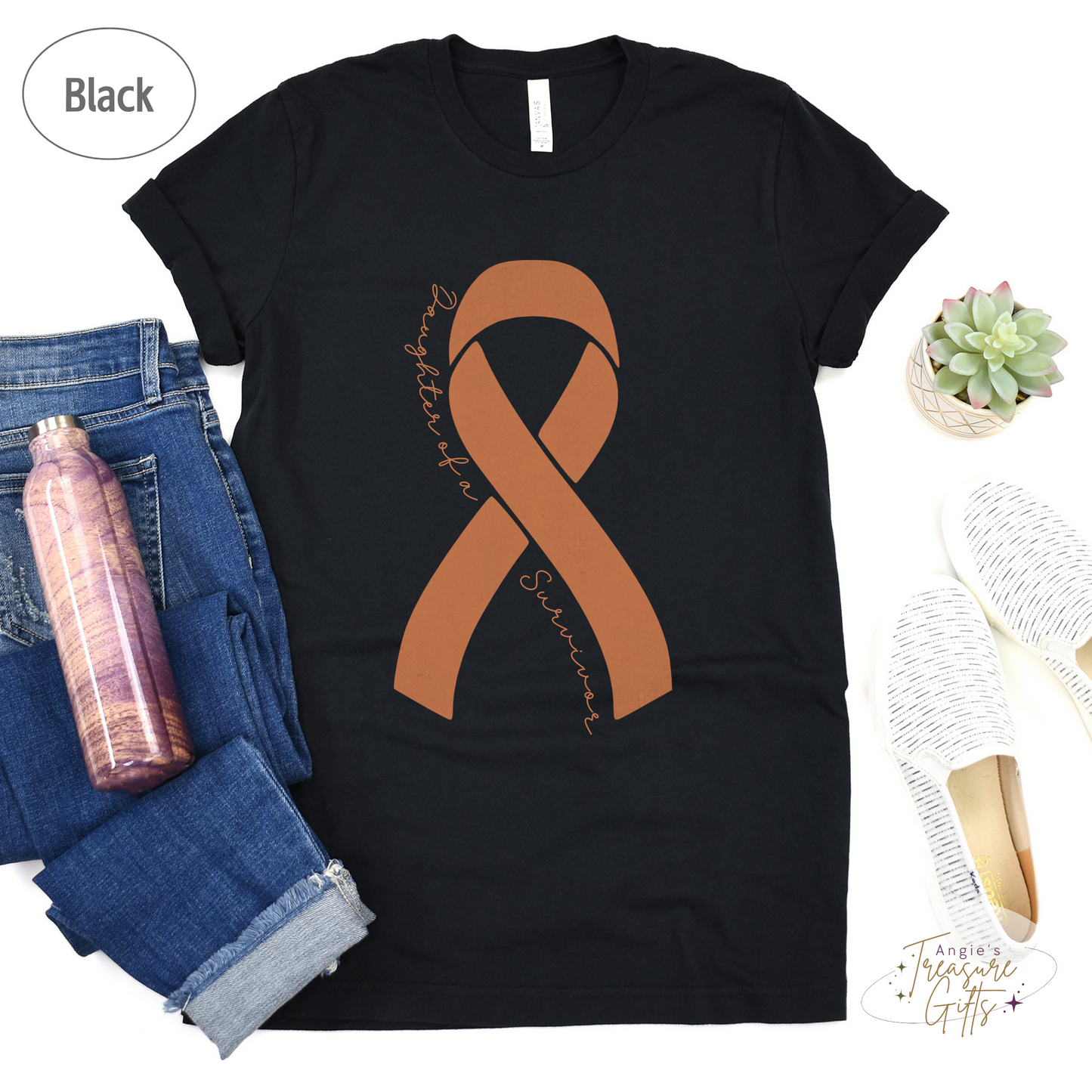 Personalized Leukemia Awareness Shirt – Orange Ribbon Tee – Customizable Survivor, Warrior, Fighter Support – Bella Canvas 3001
