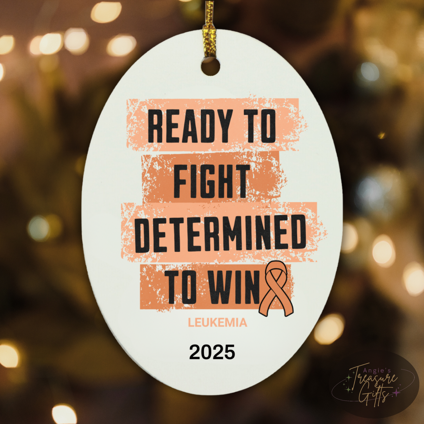 Personalized Leukemia Awareness Ornaments – Orange Ribbon Keepsakes