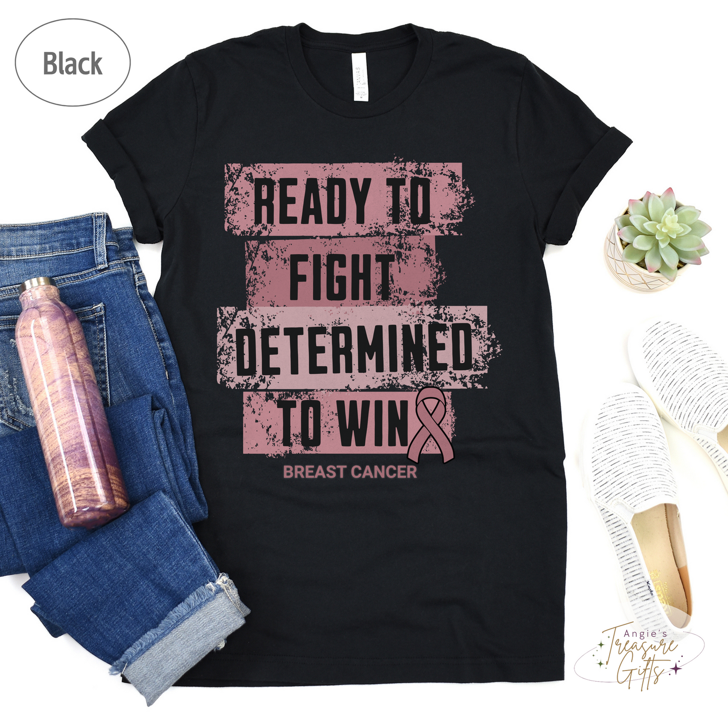 Breast Cancer Shirt, Pink Awareness Ribbon Tee, Cancer Warrior Tshirt, Chemo Gift for Breast Cancer Treatment, Support Squad Benefit Shirt