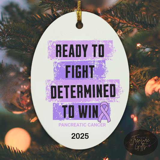 Personalized Pancreatic Cancer Awareness Ornaments – Purple Ribbon Keepsakes