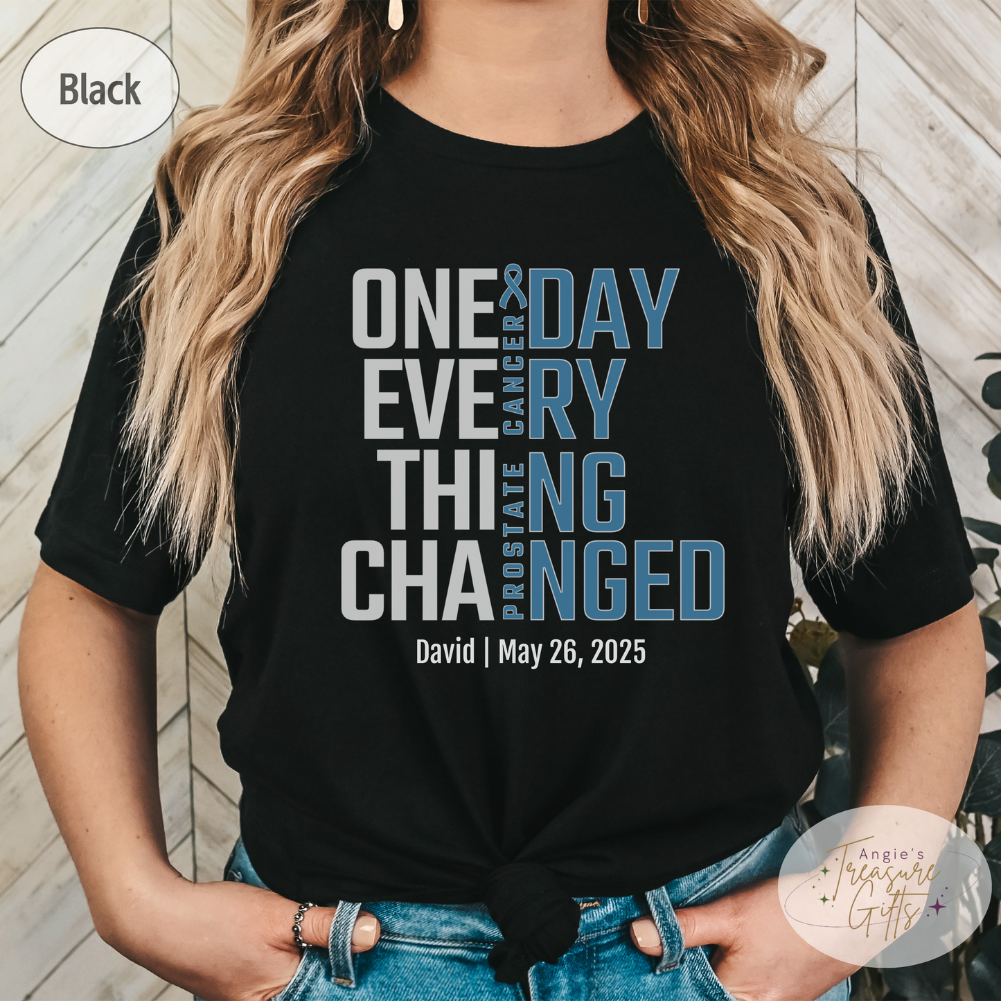 Personalized Prostate Cancer Awareness T-Shirt – One Day Everything Changed – Custom Survivor, Warrior, Memorial Gift
