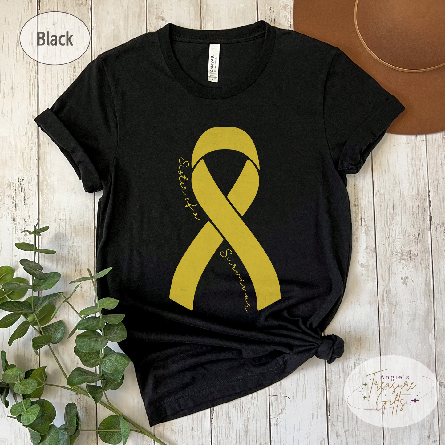 Personalized Sarcoma Cancer Awareness Shirt – Yellow Ribbon Tee – Customizable Survivor, Warrior, Fighter Support – Bella Canvas 3001