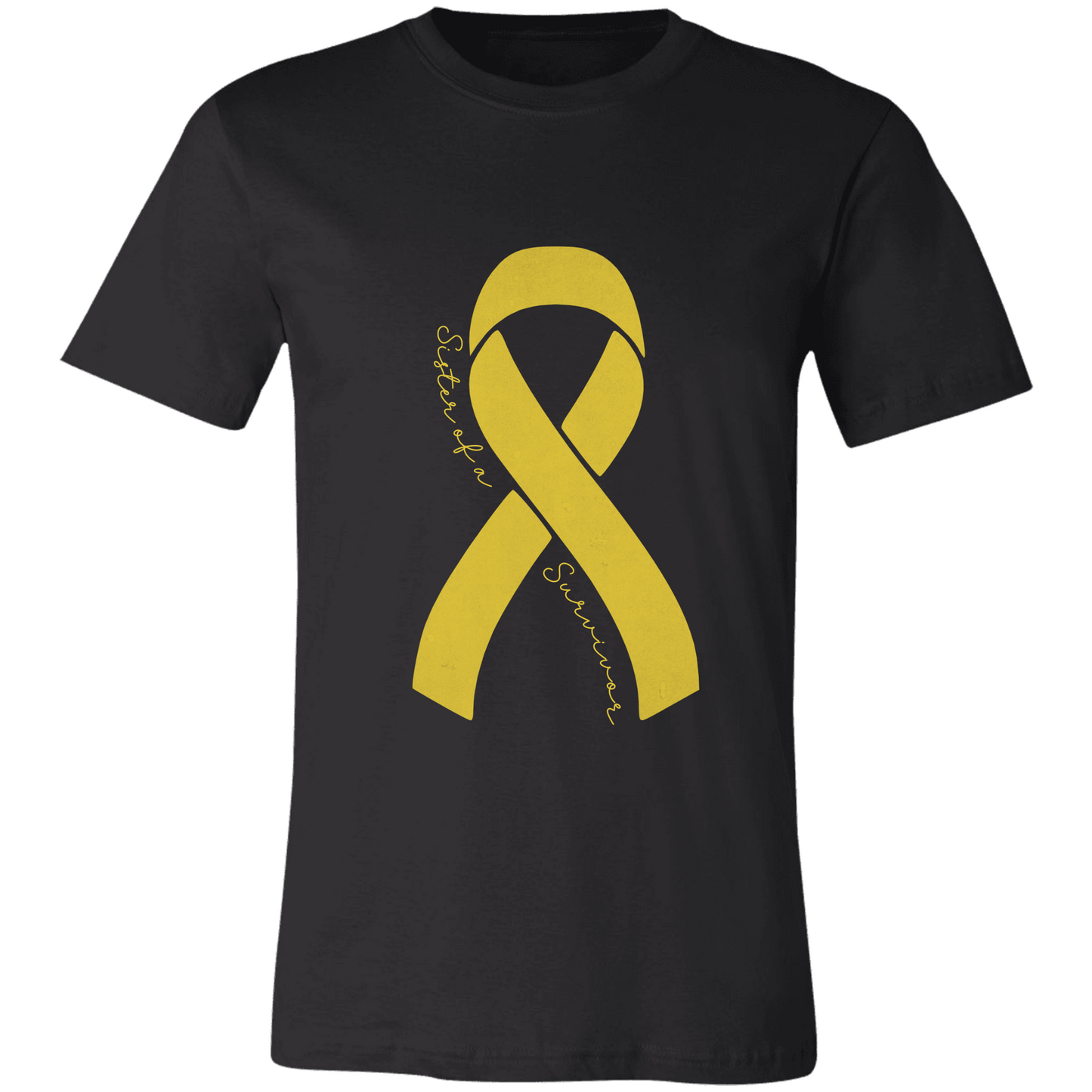 Personalized Sarcoma Cancer Awareness Shirt – Yellow Ribbon Tee – Customizable Survivor, Warrior, Fighter Support – Bella Canvas 3001