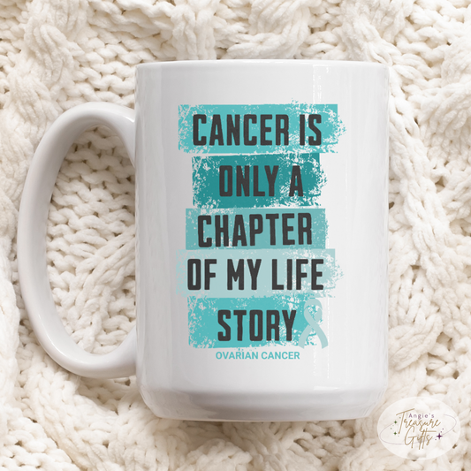Ovarian Cancer Survivor Mug - Teal Ribbon Ceramic Mug - Women's Cancer Awareness, Mother's Day Gift for Cancer Survivor