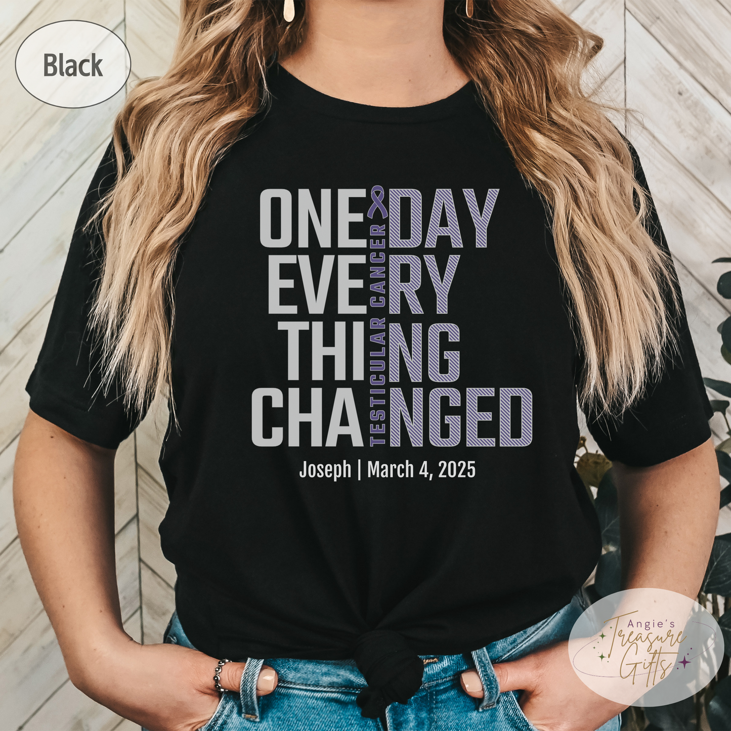 Personalized Testicular Cancer Awareness T-Shirt – One Day Everything Changed – Custom Survivor, Warrior, Memorial Gift