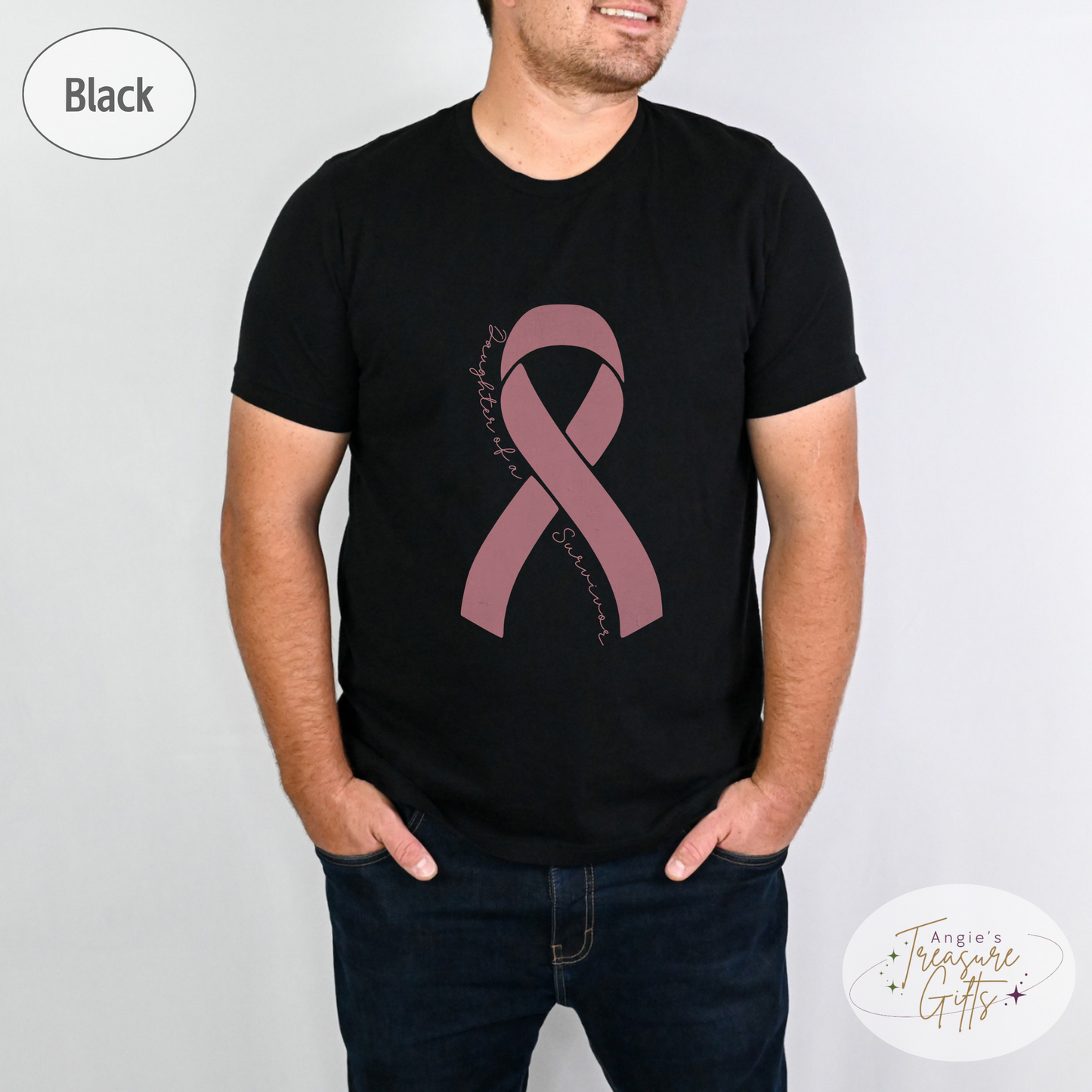Personalized Breast Cancer Awareness Shirt – Pink Ribbon Tee – Customizable Survivor, Warrior, Fighter Support – Bella Canvas 3001