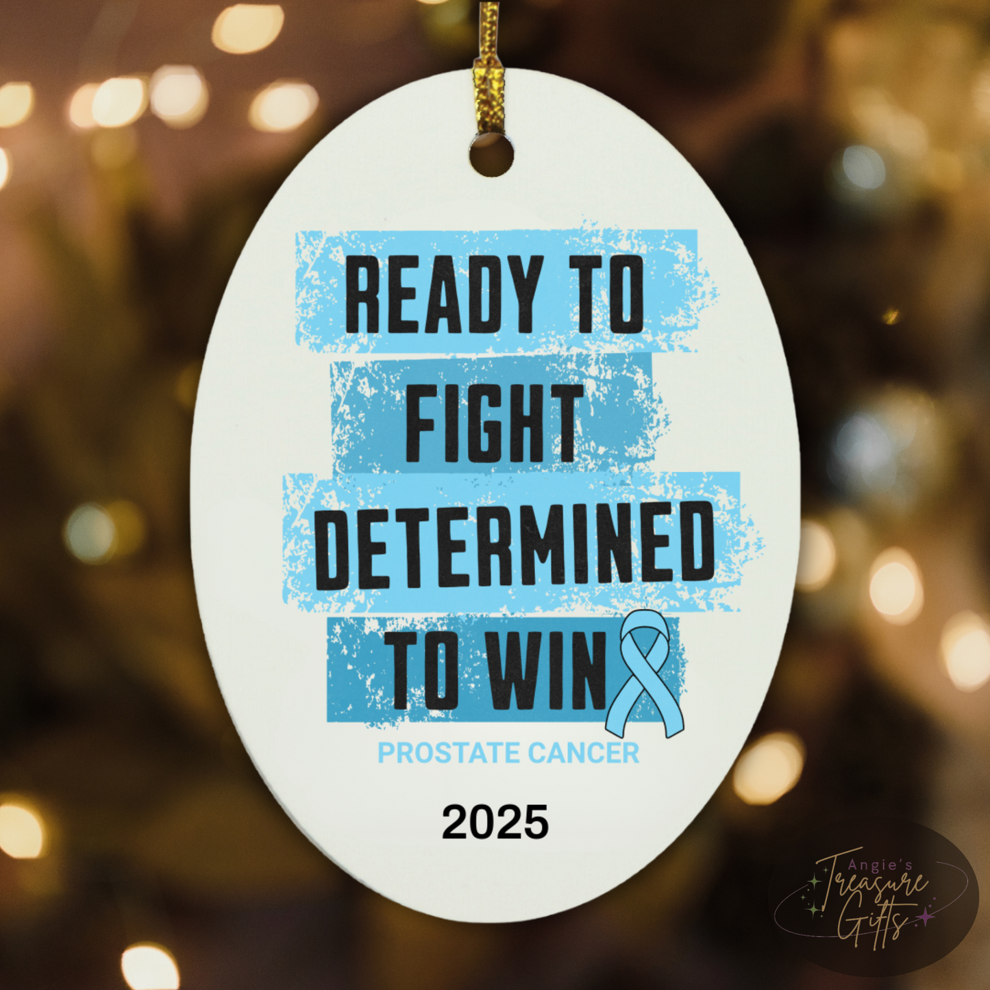 Personalized Prostate Cancer Awareness Ornaments – Light Blue Ribbon Keepsakes