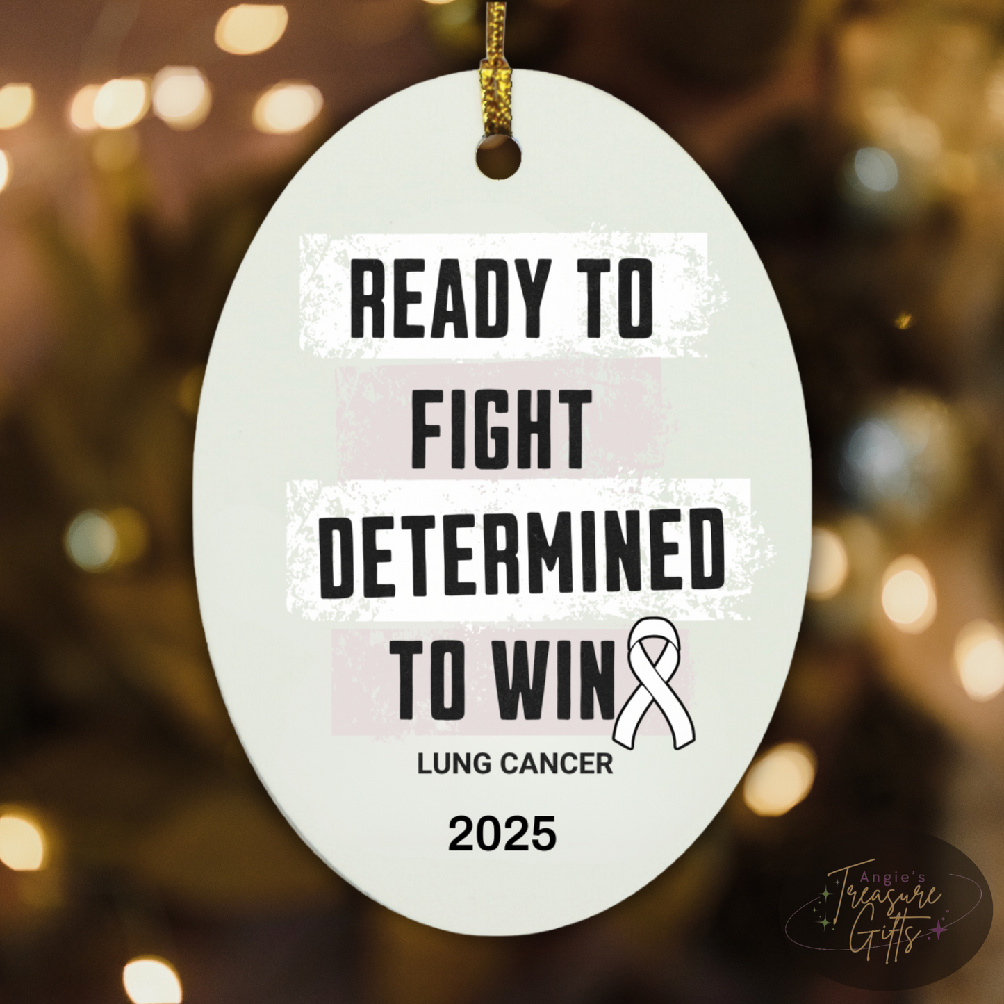 Personalized Lung Cancer Awareness Ornaments – White Ribbon Keepsakes
