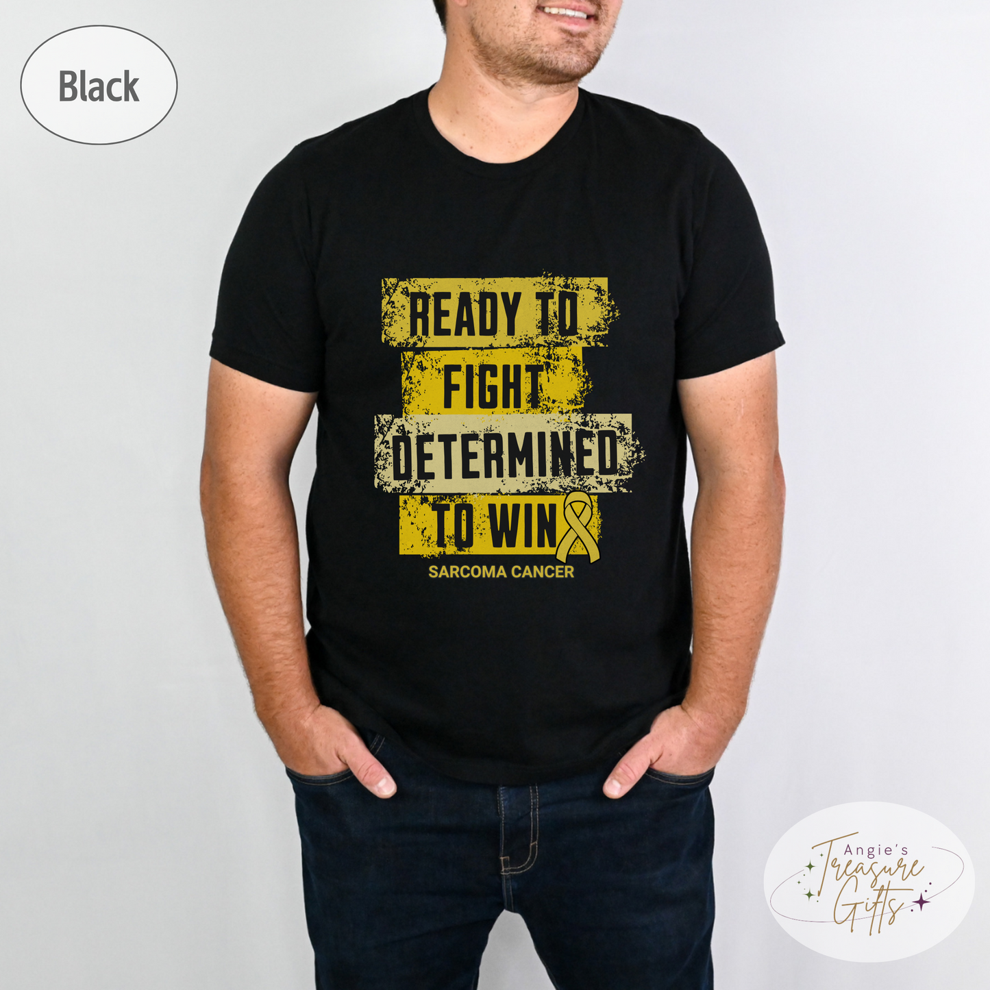 Sarcoma Cancer Shirt, Bone Cancer Tee, Yellow Ribbon T-Shirt for Man or Woman, Size Small to 4XL, Plus Size.