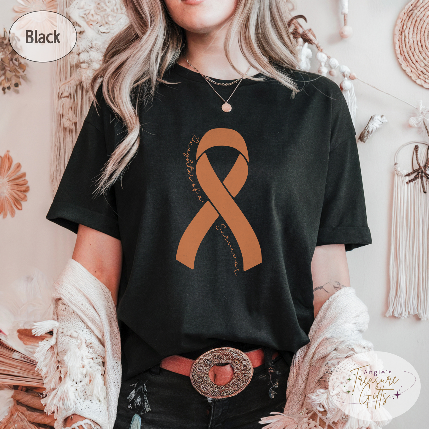 Personalized Leukemia Awareness Shirt – Orange Ribbon Tee – Customizable Survivor, Warrior, Fighter Support – Bella Canvas 3001