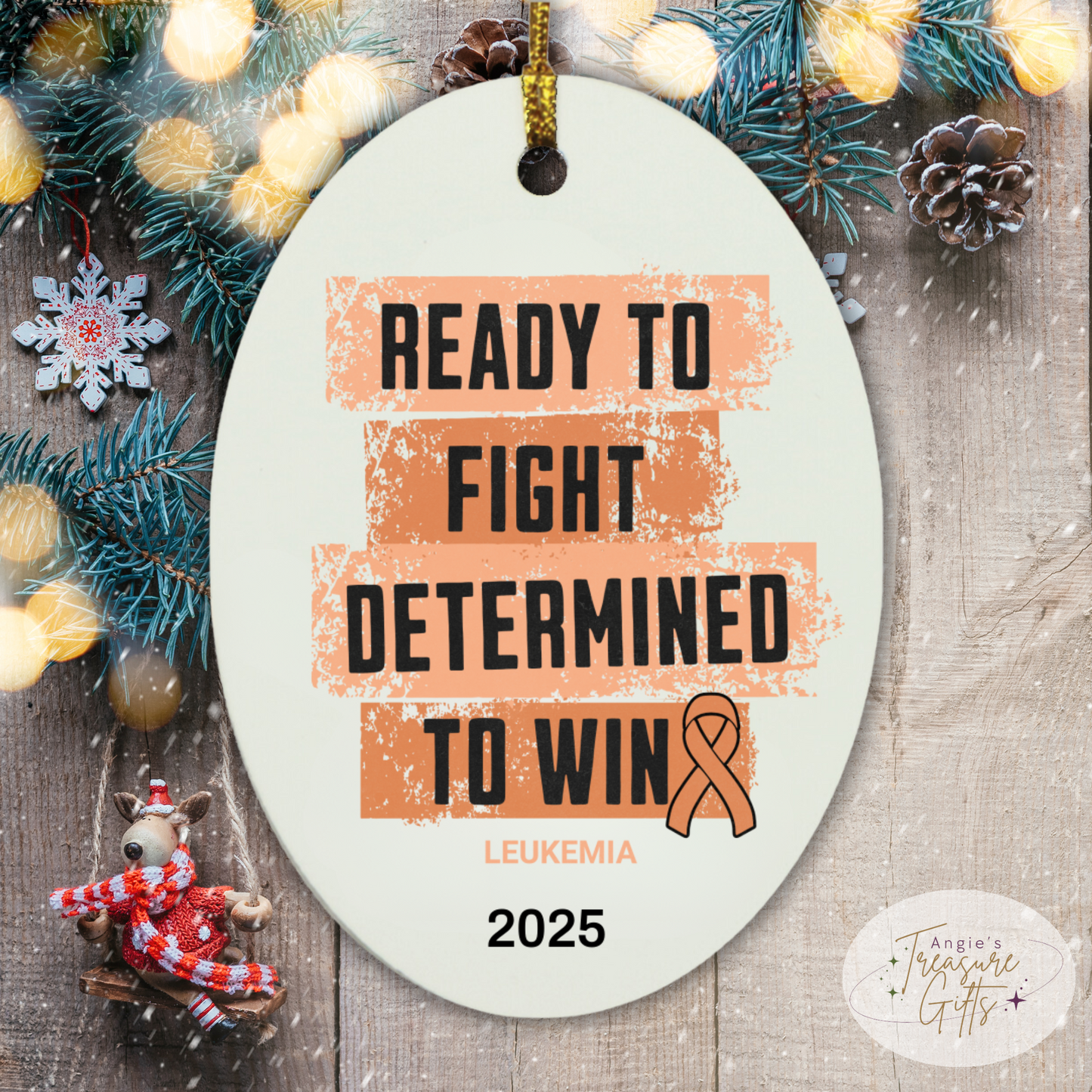 Personalized Leukemia Awareness Ornaments – Orange Ribbon Keepsakes
