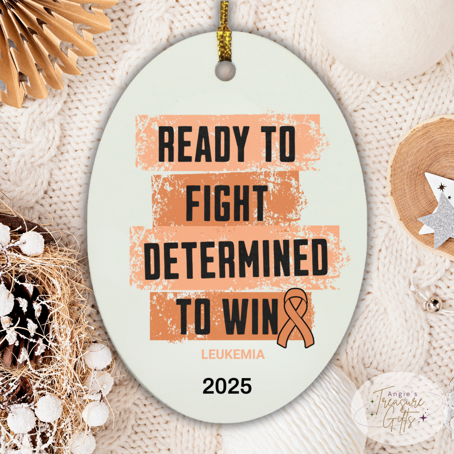 Personalized Leukemia Awareness Ornaments – Orange Ribbon Keepsakes