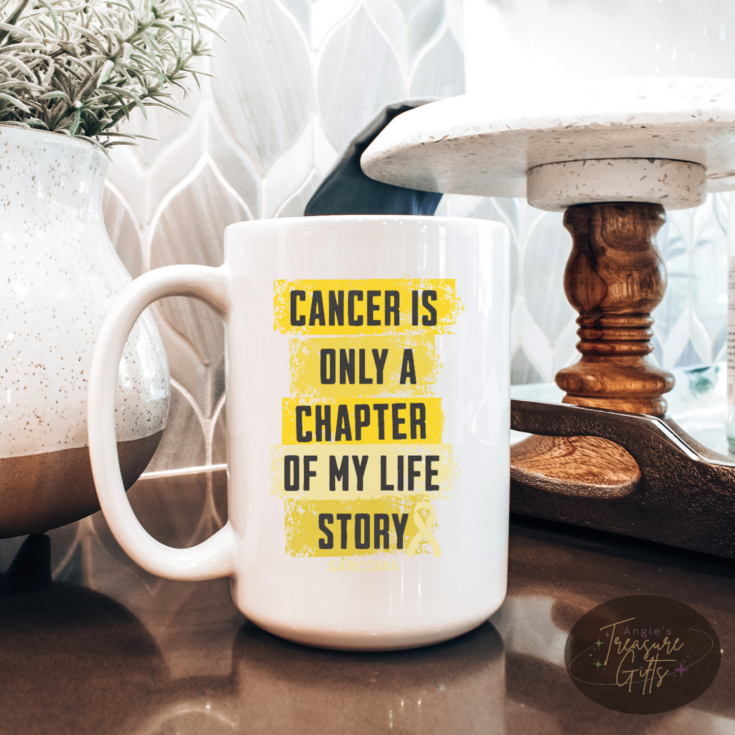 Sarcoma Cancer Survivor Gift, Bone Cancer Awareness Coffee Cup, Cancer Is Only a Chapter Gift for Mother's day or Father's Day
